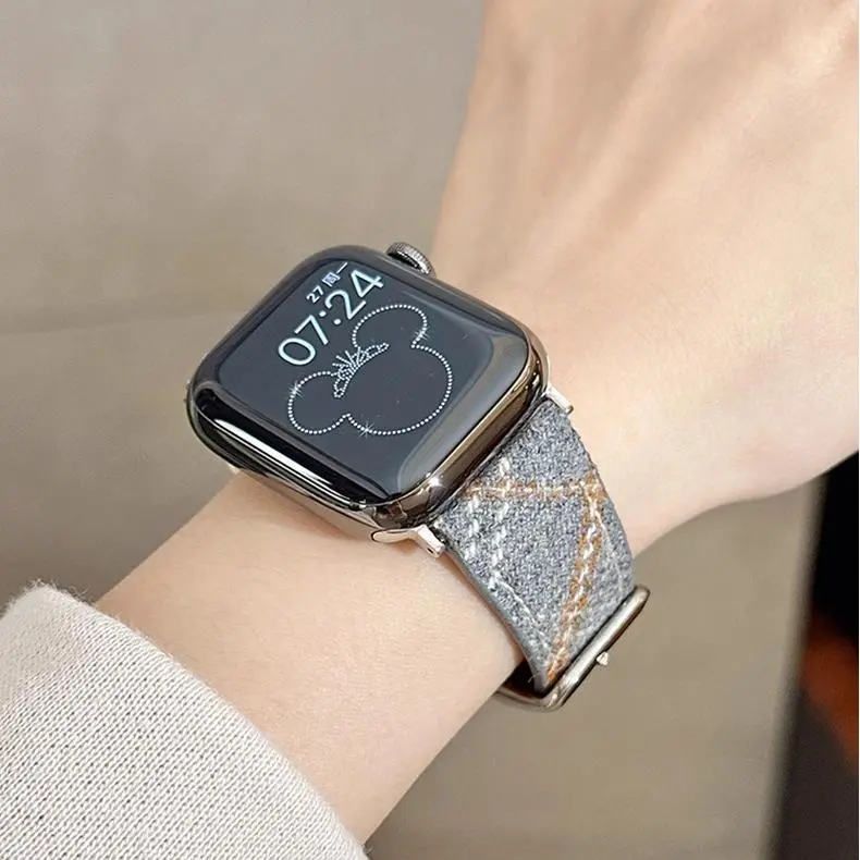 KVZUVUU Watch Band Apple Compatibility Wool Felt, Leather Material-9