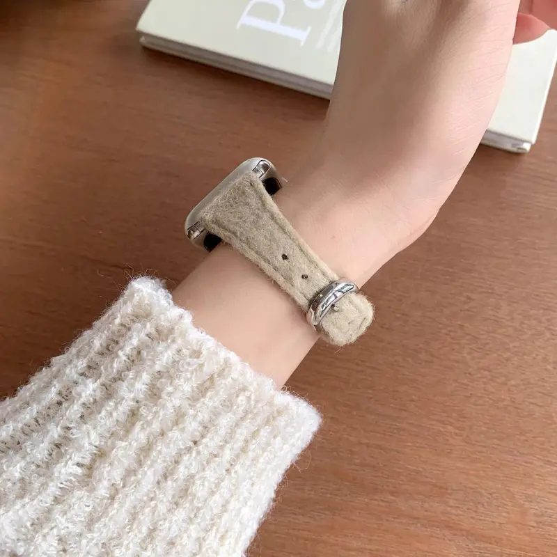 KVZUVUU Watch Band Apple Compatibility Woolen, Metal-2