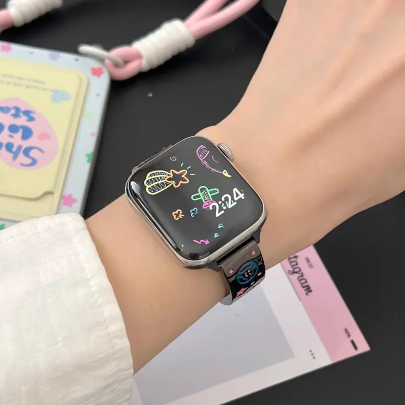 KVZUVUU Watch Band Apple Compatibility Metal-14