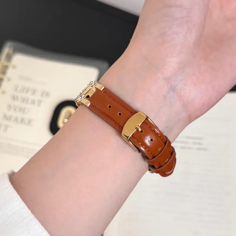 KVZUVUU Apple Compatibility Watch Band Metal, Leather Material-15