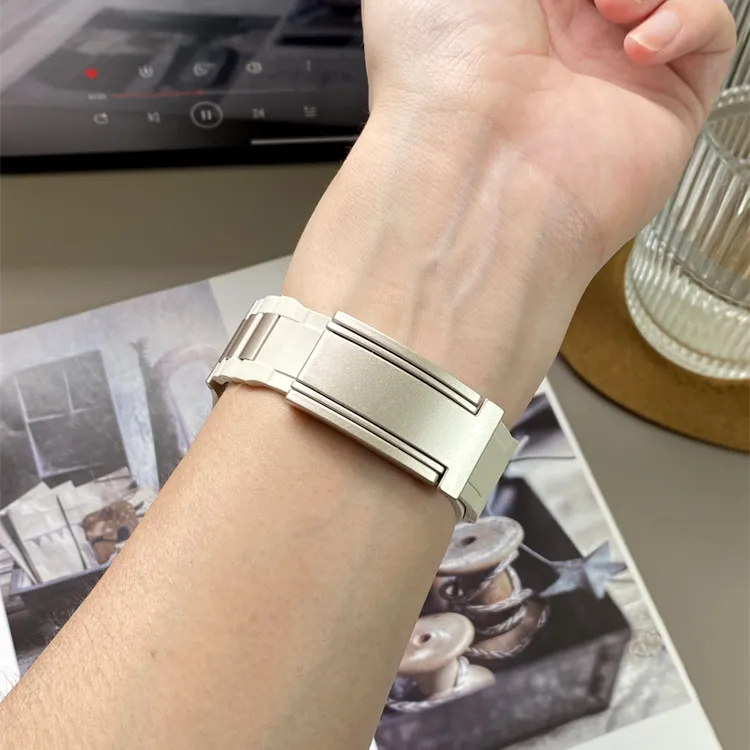 KVZUVUU Apple Compatibility Watch Band Stainless Steel, Rubber Material-34