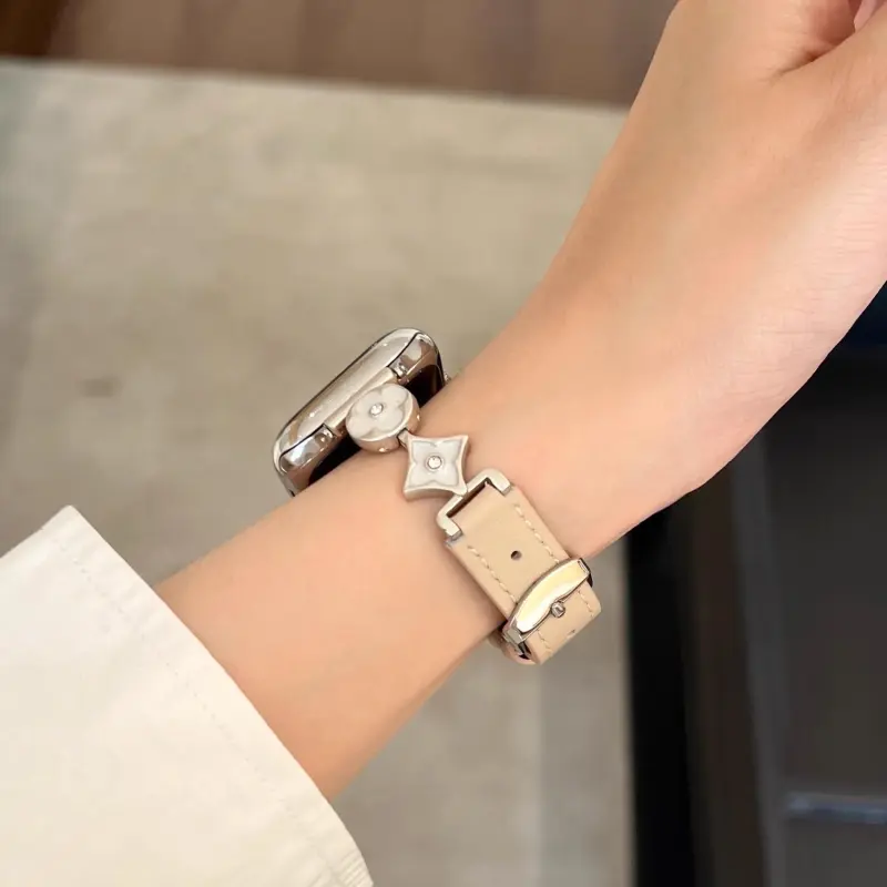 KVZUVUU IwatchS10/s9/8/7/6/Ultra Apple Compatibility Watch Band Cowhide Leather Material-12