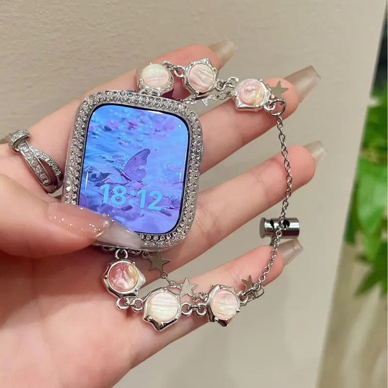 KVZUVUU Apple Compatibility Watch Band Cat's Eye Stone Material-1