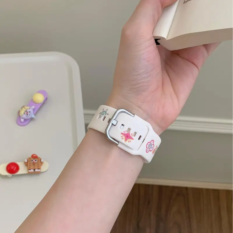 KVZUVUU Apple Compatibility Watch Band Silicone Material-3