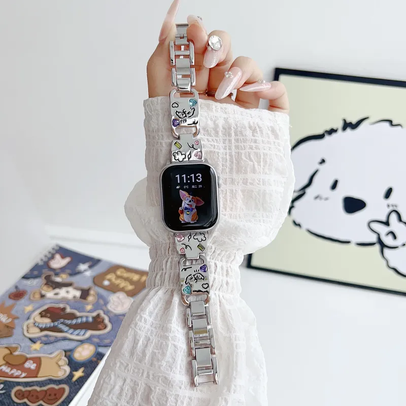 KVZUVUU Apple Compatibility Watch Band Metal-7