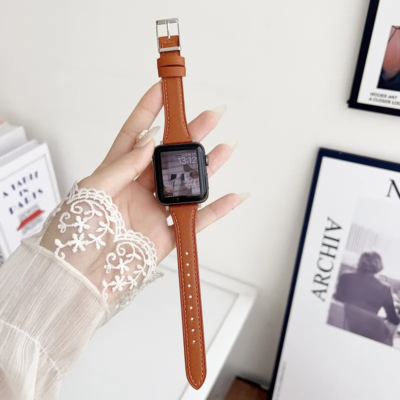 KVZUVUU Apple Compatibility Watch Band Leather-3