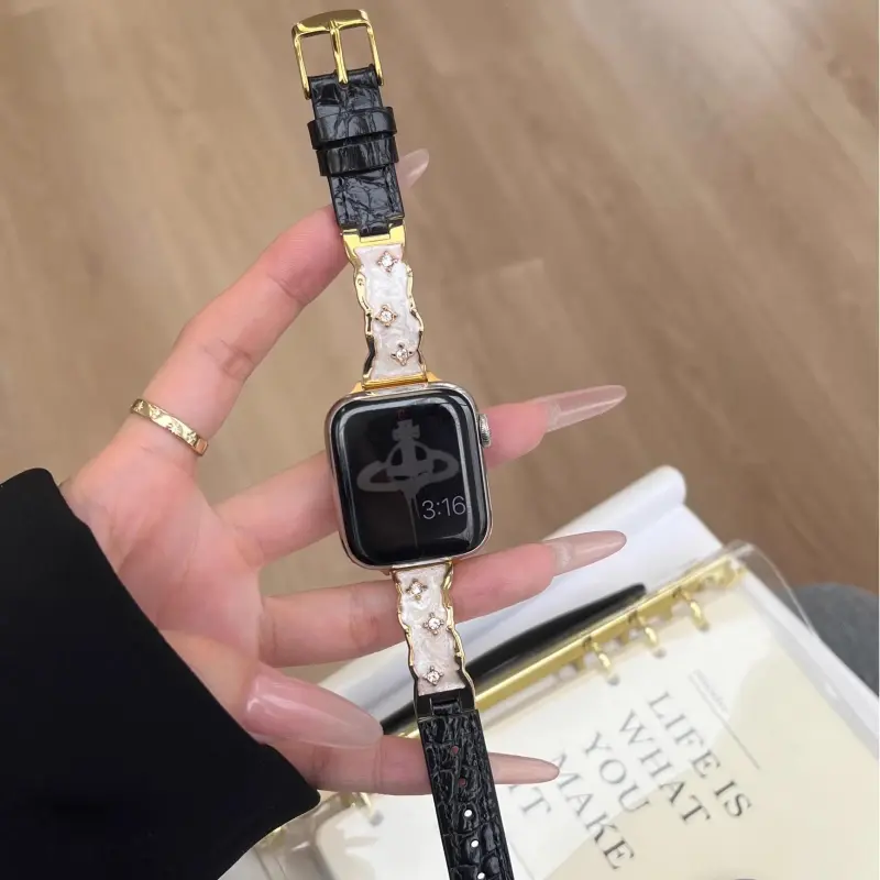 KVZUVUU Watch Band Apple Compatibility Cowhide Leather Material-5