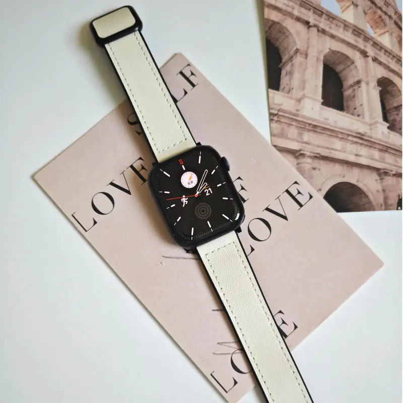 KVZUVUU Apple Compatibility Watch Band Cowhide Leather Material-13