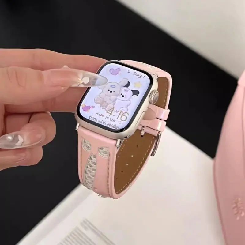 KVZUVUU Watch Band Apple Compatibility Cowhide Leather Material-7