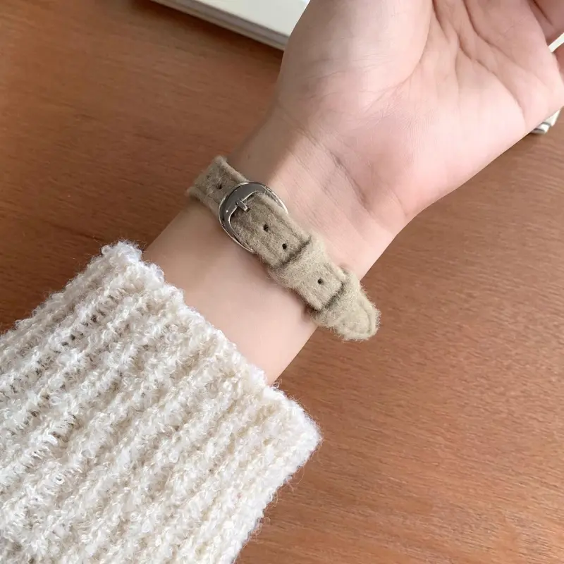 KVZUVUU Watch Band Apple Compatibility Woolen, Metal-3