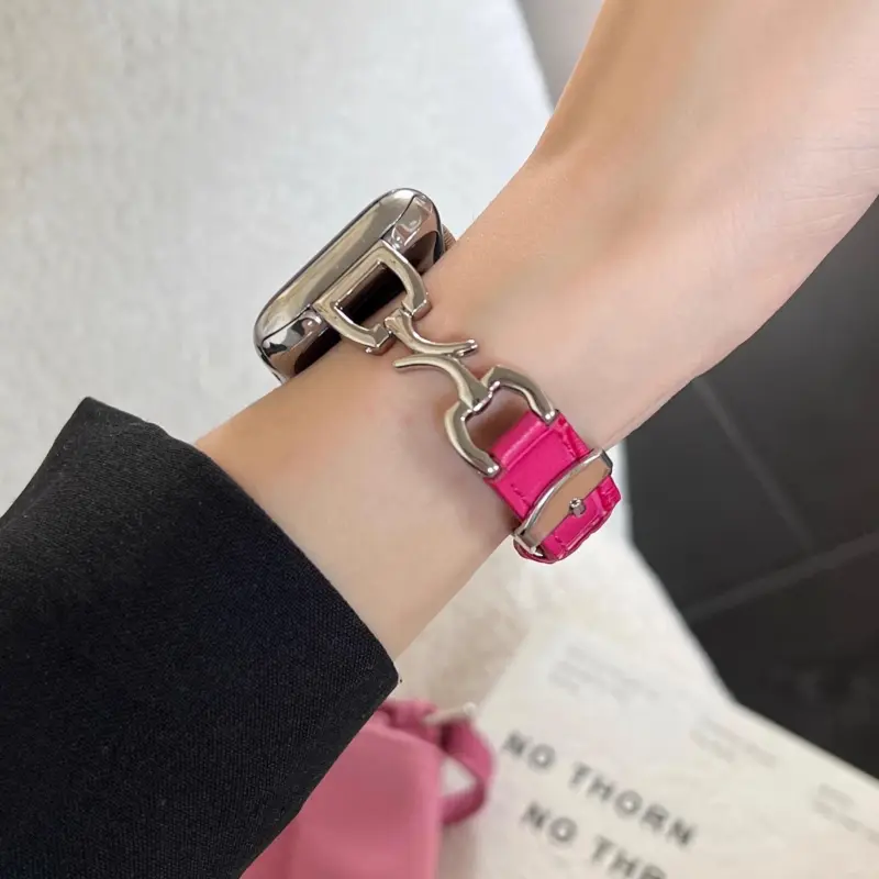 KVZUVUU Watch Band Apple Compatibility Genuine Leather Material-25