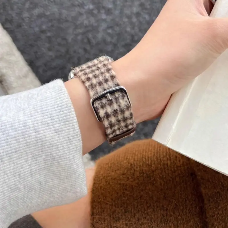 KVZUVUU Watch Band Apple Compatibility Metal, Leather Material-16