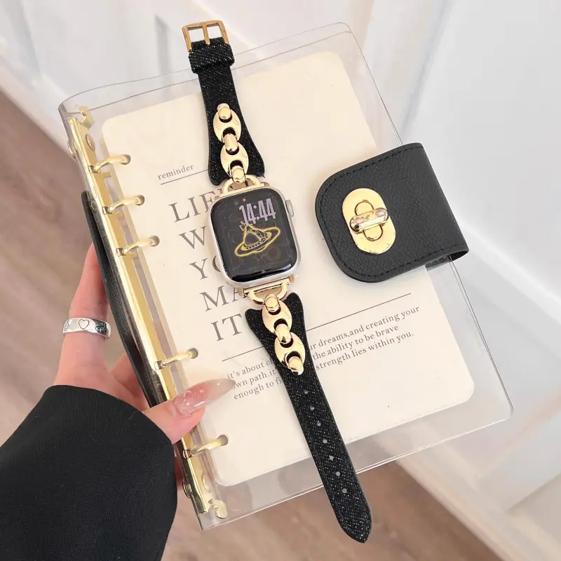 KVZUVUU Watch Band Apple Compatibility Metal, Denim Material-25