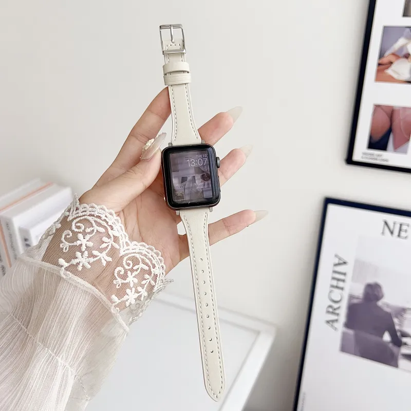 KVZUVUU Apple Compatibility Watch Band Leather-12