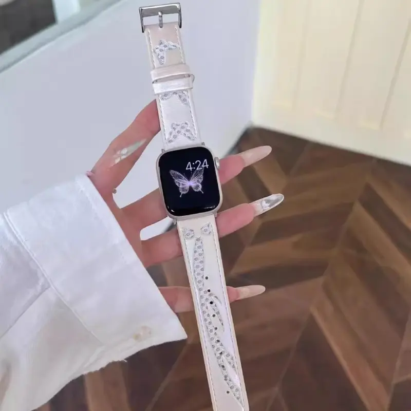 KVZUVUU Watch Band Apple Compatibility Cowhide Leather Material-4