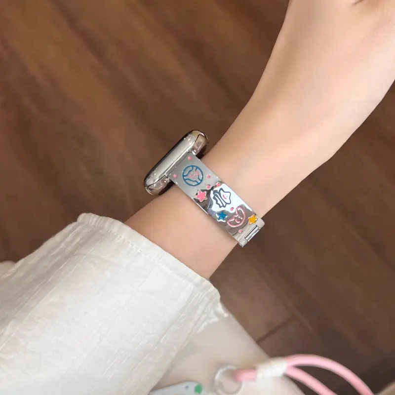 KVZUVUU Watch Band Apple Compatibility Metal-12