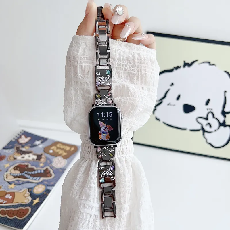 KVZUVUU Apple Compatibility Watch Band Metal-15