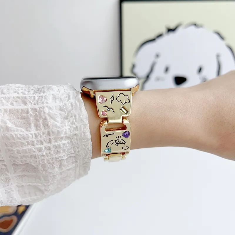 KVZUVUU Apple Compatibility Watch Band Metal-1