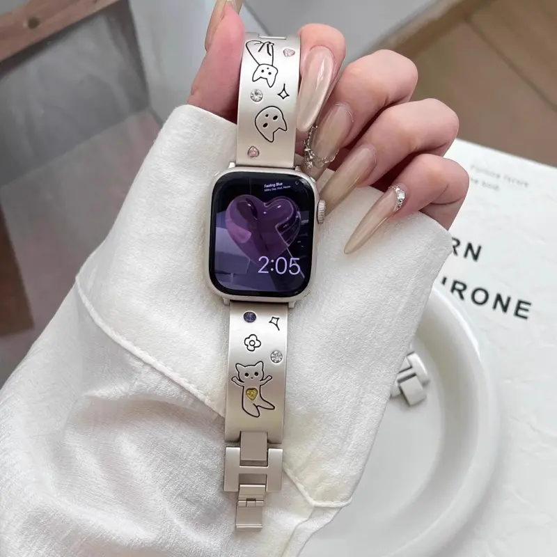 KVZUVUU Watch Band Apple Compatibility Metal-9