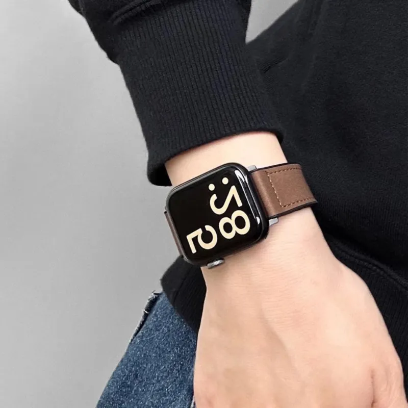 KVZUVUU IwatchS10/s9/8/7/6/Ultra Apple Compatibility Watch Band Leather Material-10