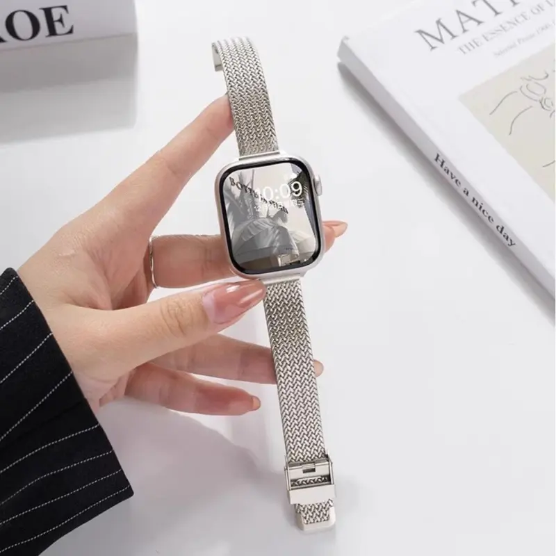 KVZUVUU Apple Compatibility Watch Band Metal-5