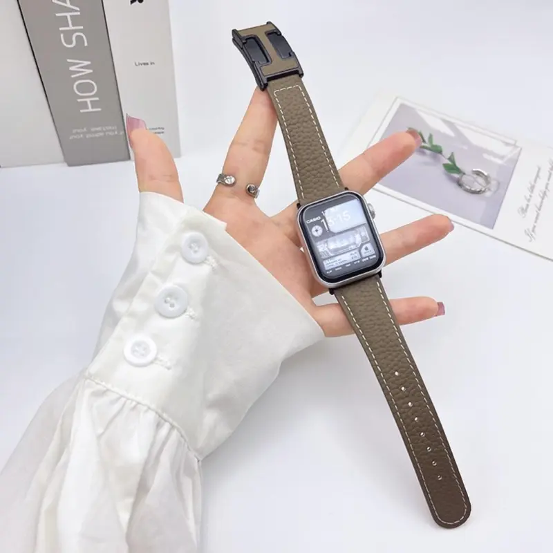 KVZUVUU Apple Compatibility Watch Band Cowhide Leather Material-15