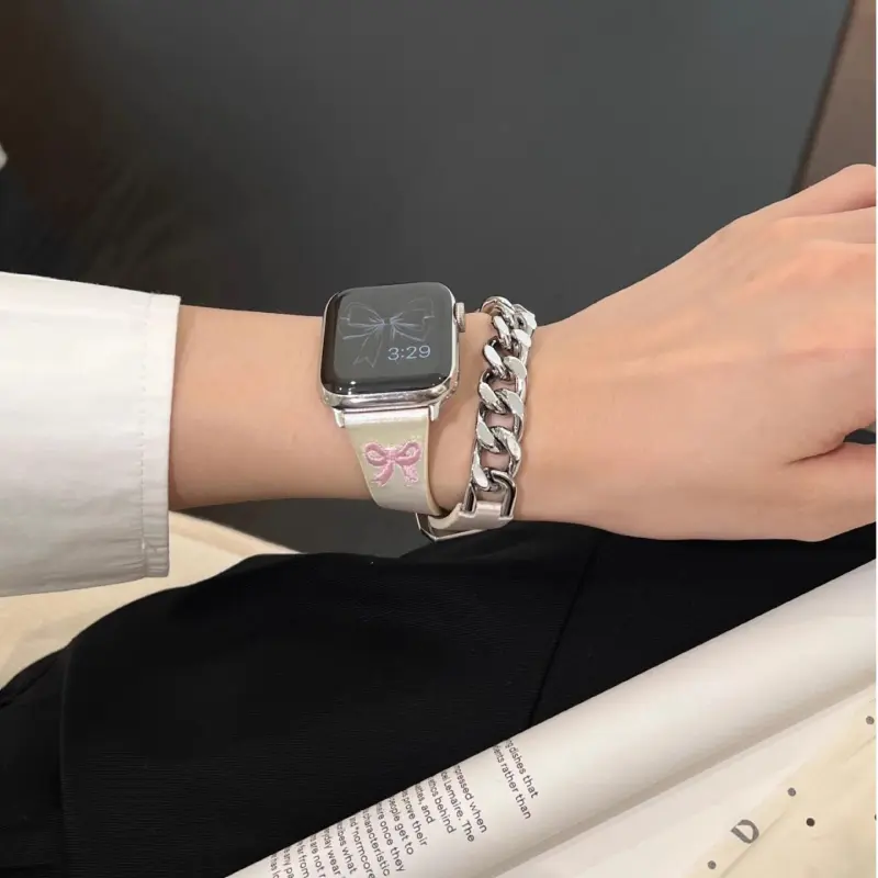 KVZUVUU Watch Band Apple Compatibility Cowhide Leather Material-6