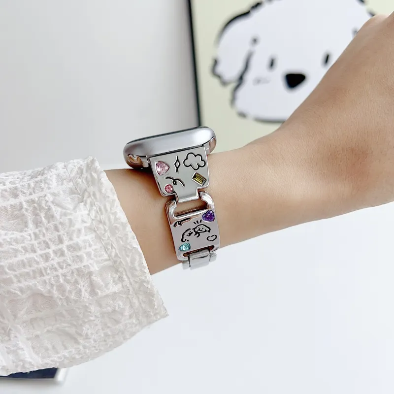 KVZUVUU Apple Compatibility Watch Band Metal-6