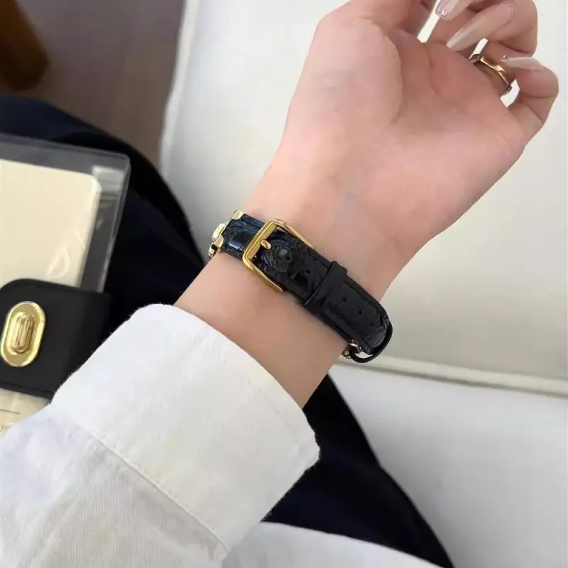 KVZUVUU Watch Band Apple Compatibility Metal Leather Material-10