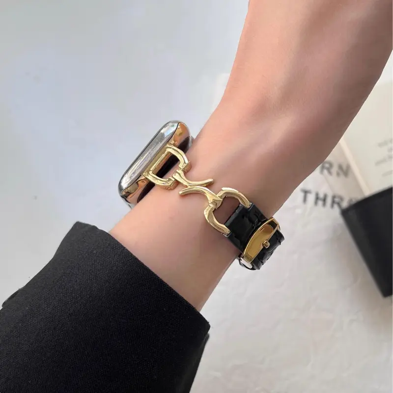 KVZUVUU Watch Band Apple Compatibility Genuine Leather Material-10