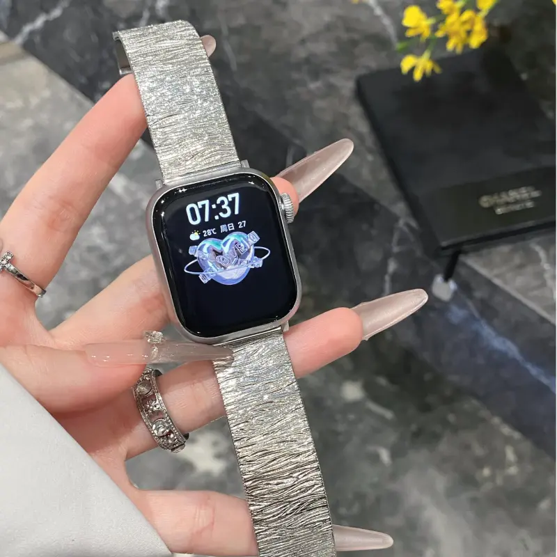 KVZUVUU Watch Band Apple Compatibility Metal-4