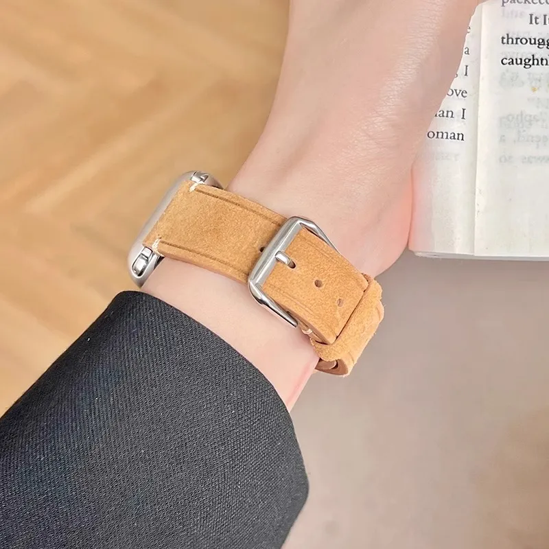 KVZUVUU Watch Band Apple Compatibility Cowhide Leather Material-23