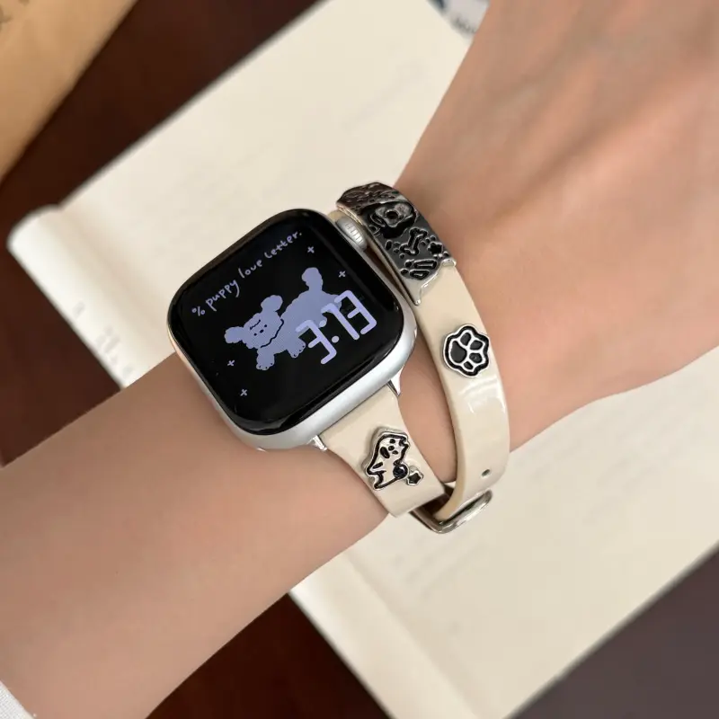 KVZUVUU Watch Band Apple Compatibility Cowhide Leather Material-6