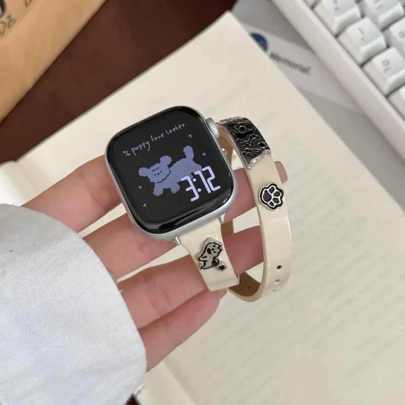KVZUVUU Watch Band Apple Compatibility Cowhide Leather Material-9