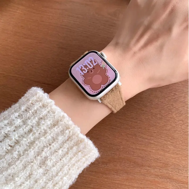 KVZUVUU Watch Band Apple Compatibility Woolen, Metal-13