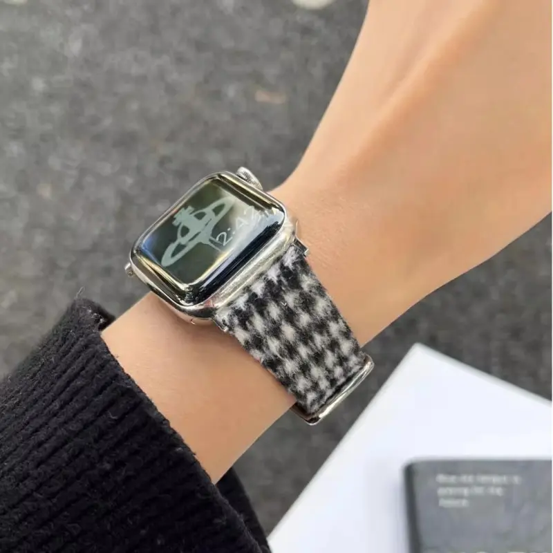 KVZUVUU Watch Band Apple Compatibility Metal, Leather Material-21
