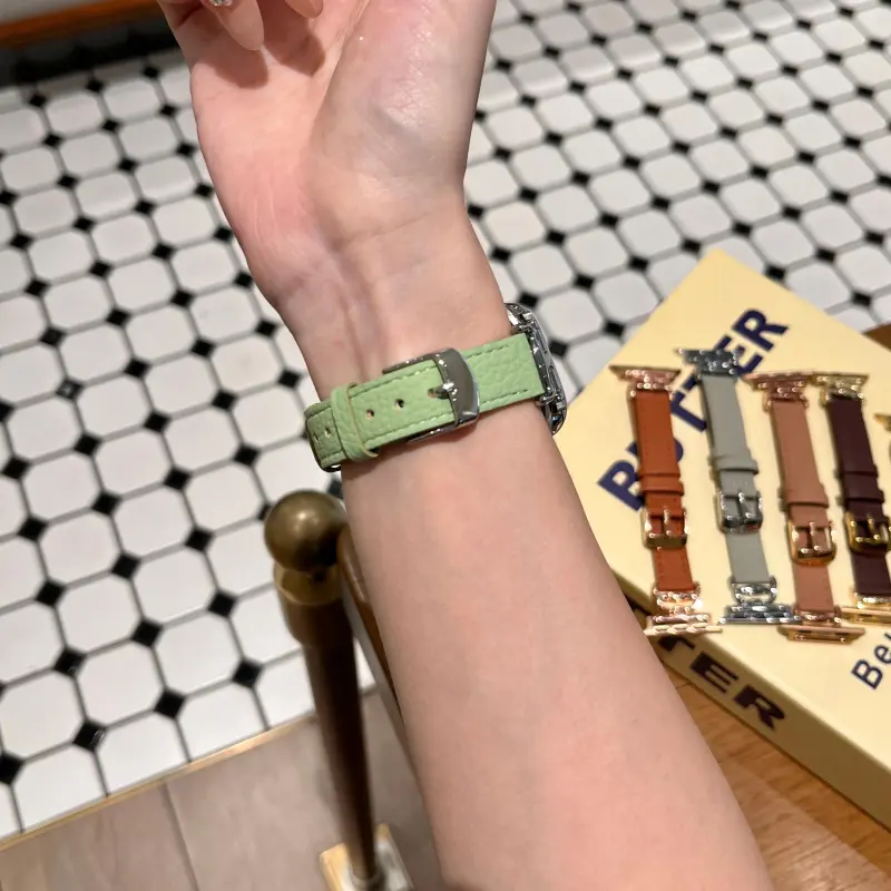 KVZUVUU Watch Band Apple Compatibility Cowhide Leather Material-7