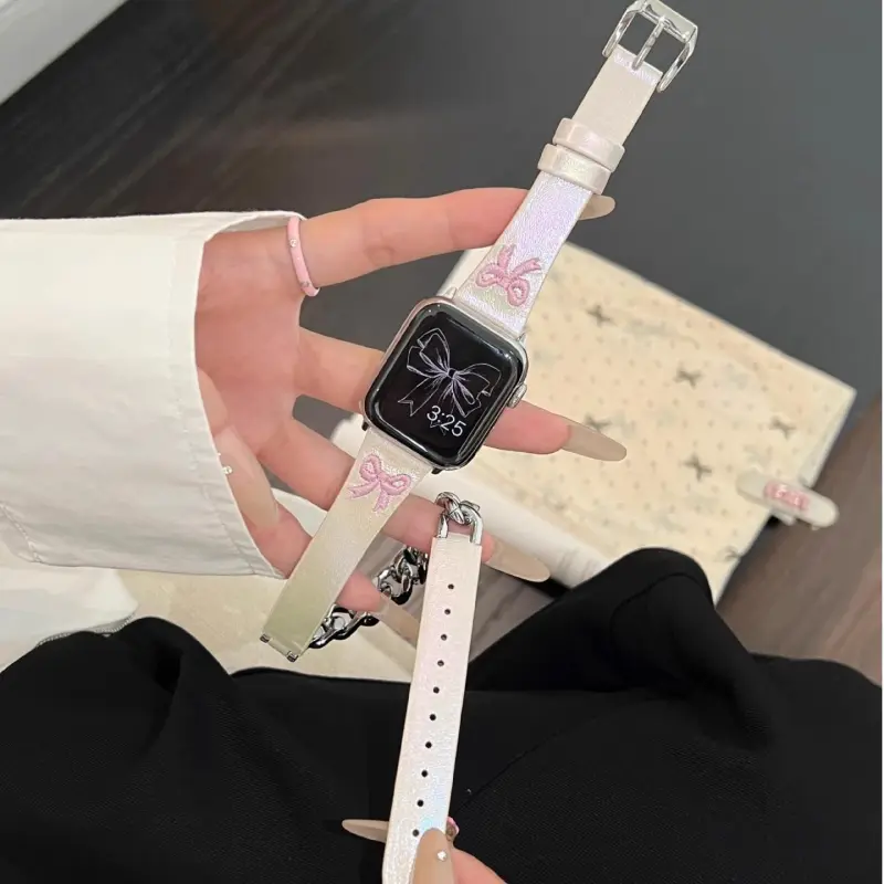 KVZUVUU Watch Band Apple Compatibility Cowhide Leather Material-9