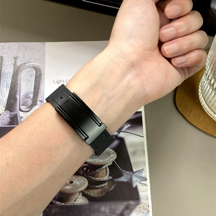 KVZUVUU Apple Compatibility Watch Band Stainless Steel, Rubber Material-10