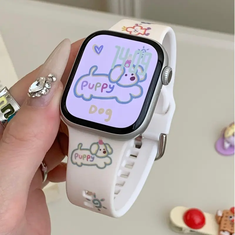 KVZUVUU Apple Compatibility Watch Band Silicone Material-4
