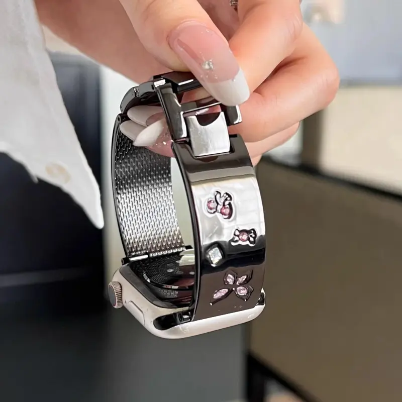 KVZUVUU Watch Band Apple Compatibility Metal-11