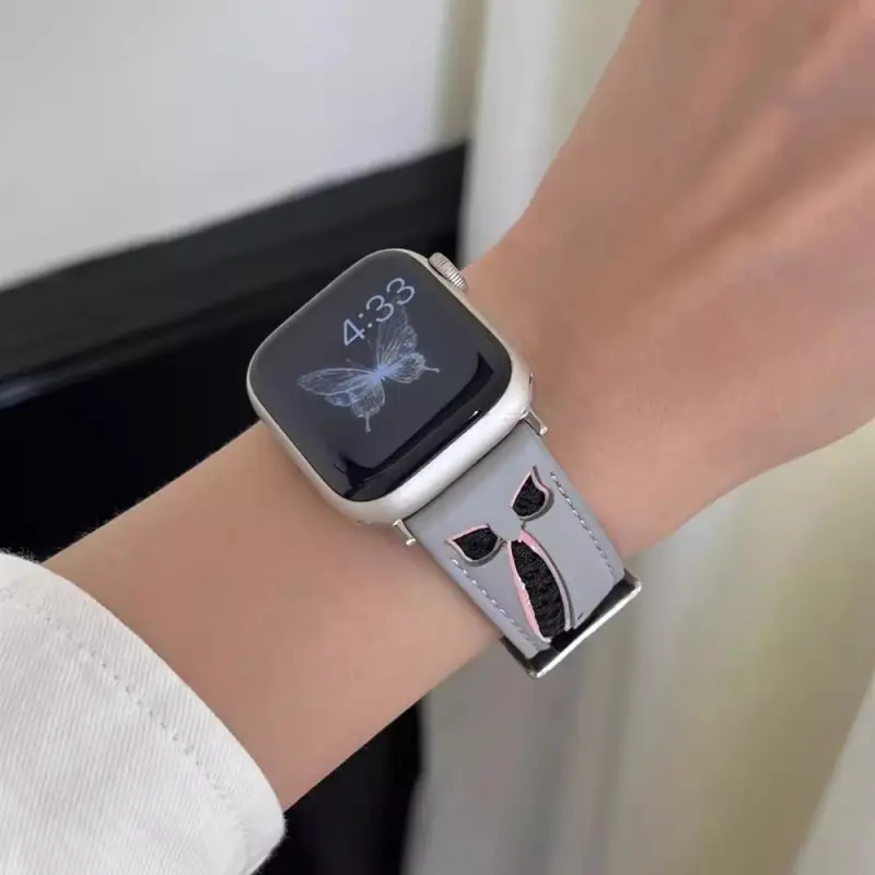KVZUVUU Watch Band Apple Compatibility Cowhide Leather Material-17