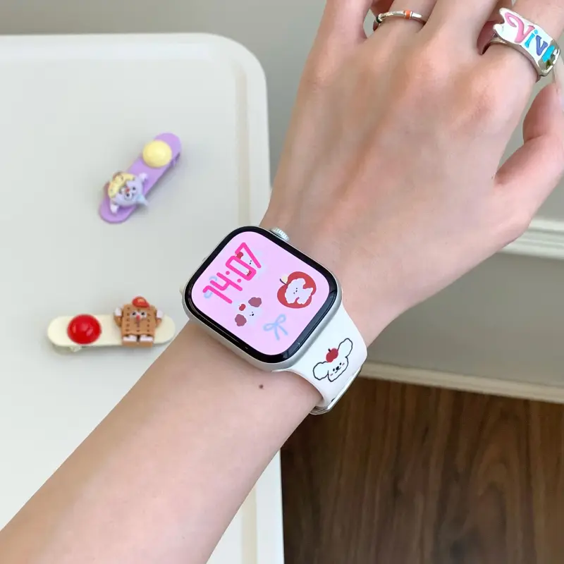 KVZUVUU Apple Compatibility Watch Band Silicone Material-6