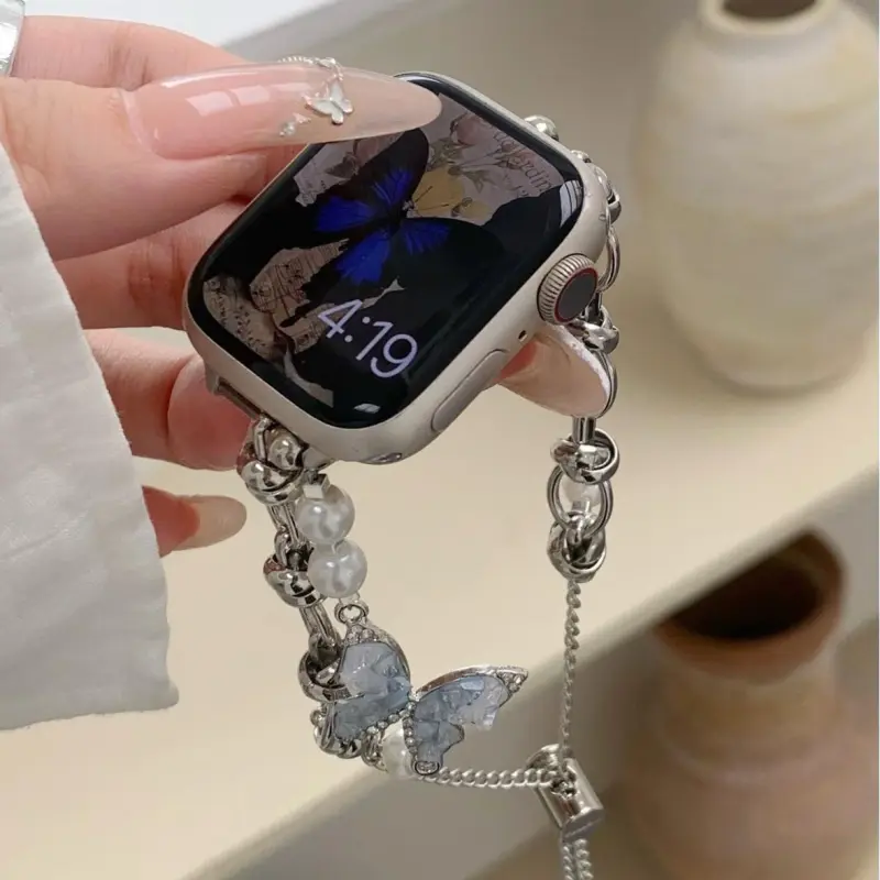 KVZUVUU Apple Compatibility Watch Band Metal-3