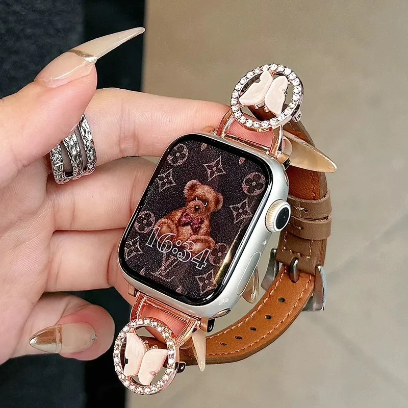 KVZUVUU Apple Compatibility Watch Band Cowhide Leather Material-2
