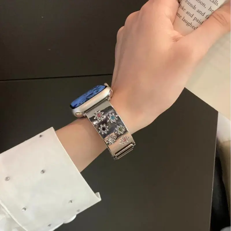 KVZUVUU Apple Compatibility Watch Band Metal-5