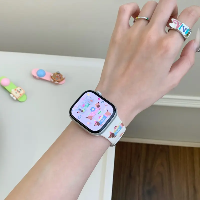 KVZUVUU Apple Compatibility Watch Band Silicone Material-16