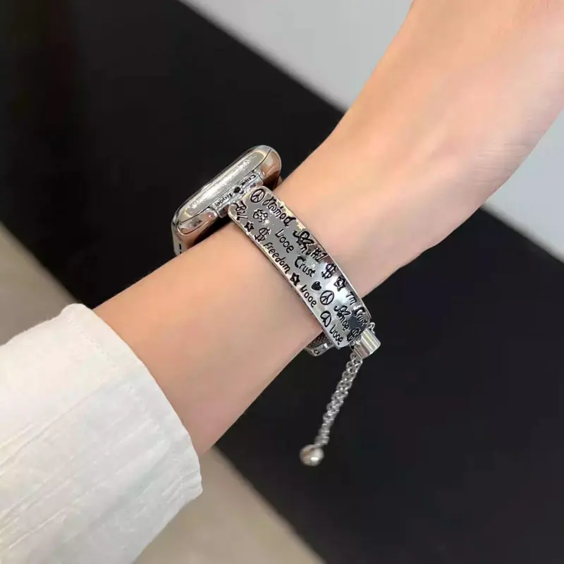 KVZUVUU Watch Band Apple Compatibility Metal-8