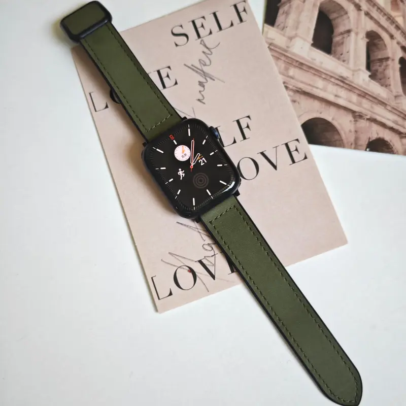 KVZUVUU Apple Compatibility Watch Band Cowhide Leather Material-3