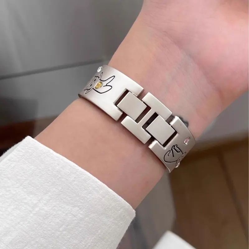 KVZUVUU Watch Band Apple Compatibility Metal-8
